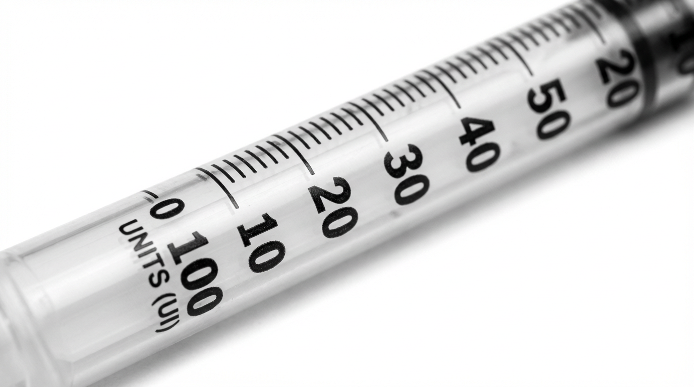 Marcações de UI na Seringa - Close-up